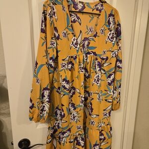 Floral Yellow and Purple Dress